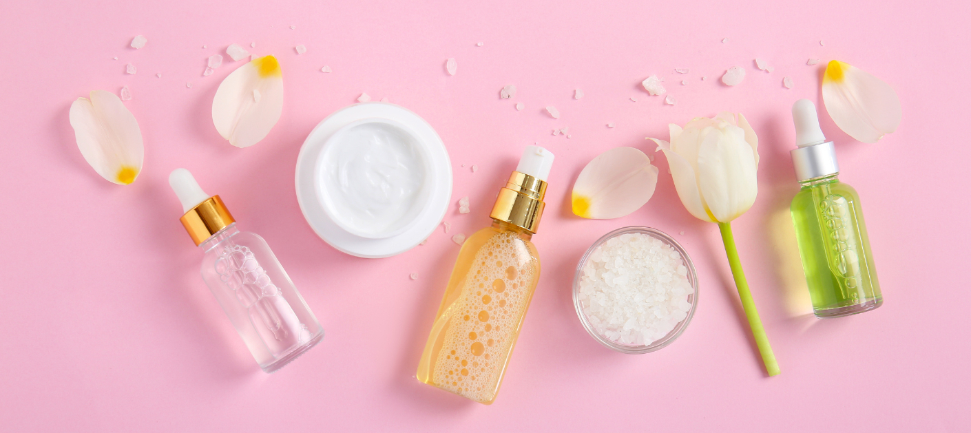 skincare products in clinical testing
