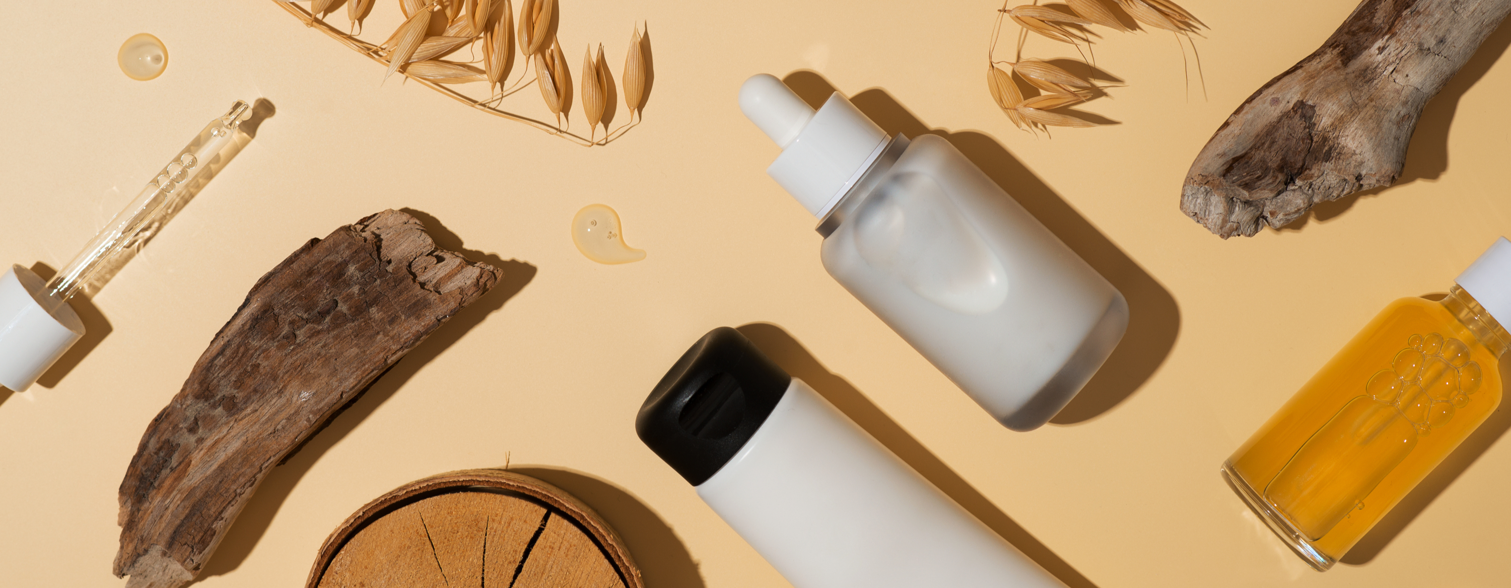 natural beauty products on table