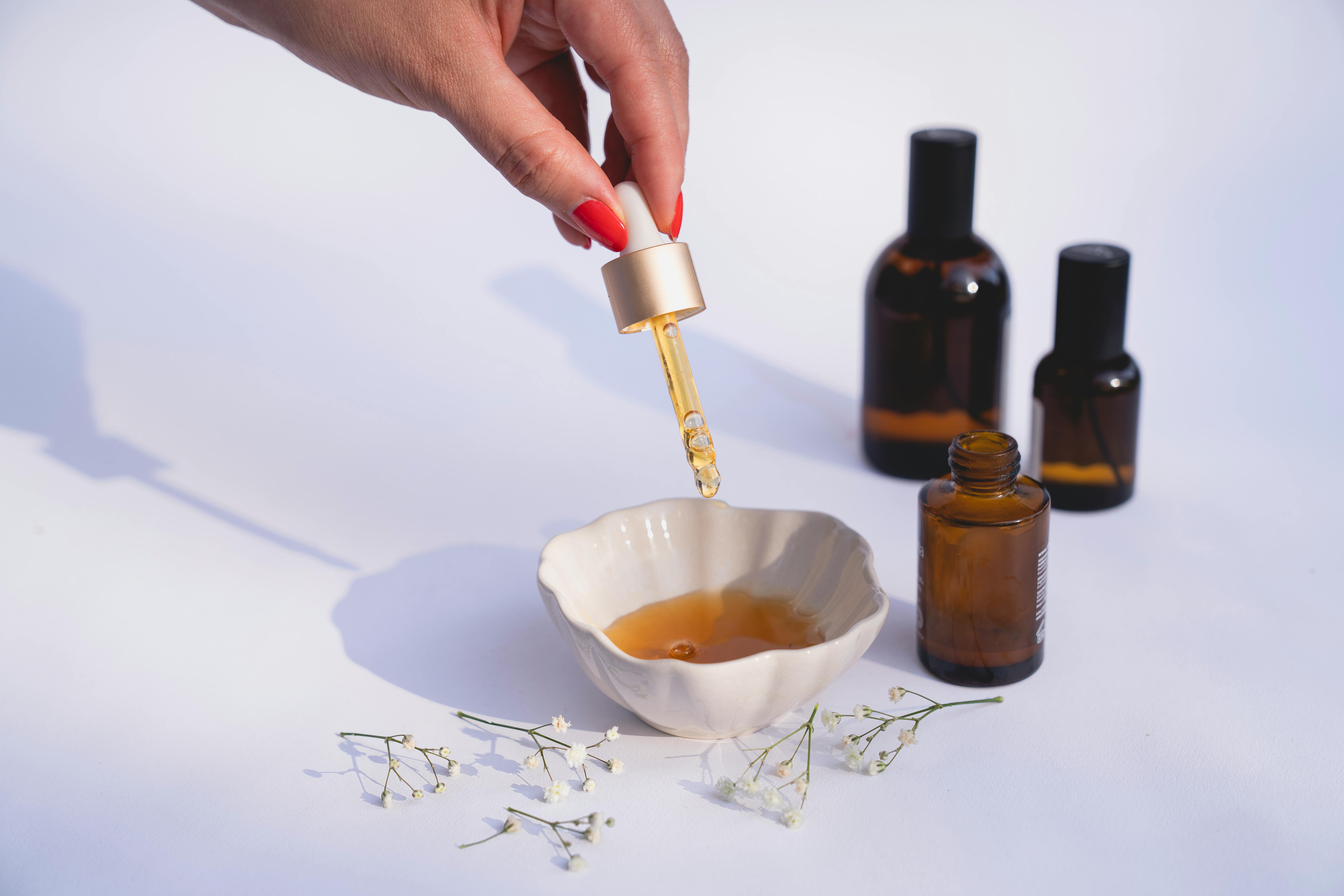 woman using wellness serum