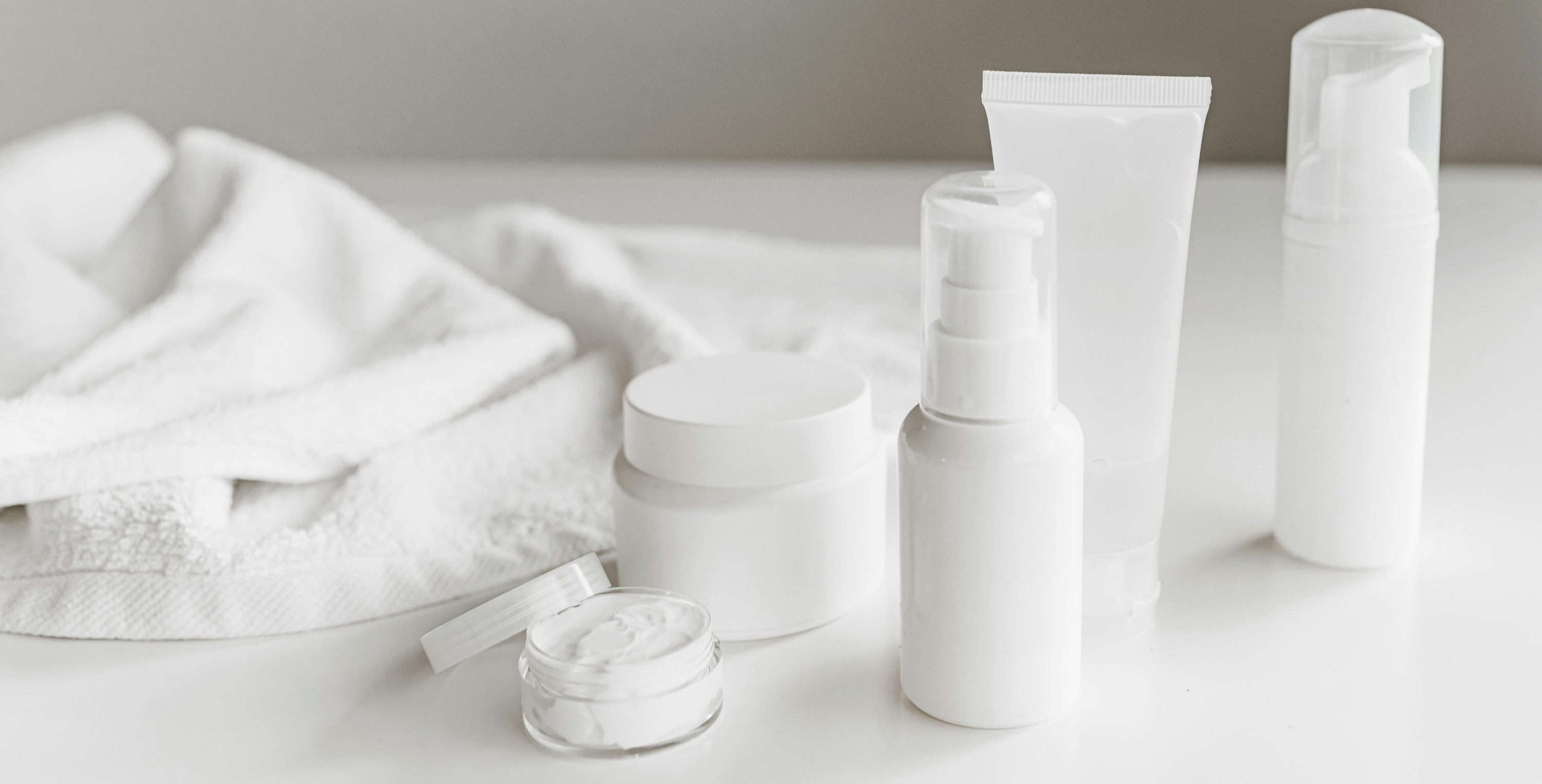dermatogically tested skincare products on a table